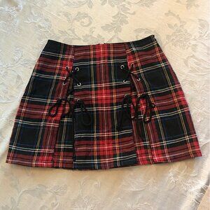 LIP SERVICE Y2K Mall Goth Punk and Disorderly red/black tartan mini skirt